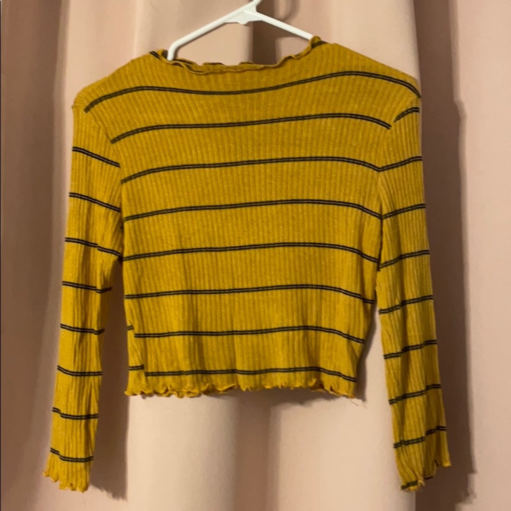 Yellow and black crop top